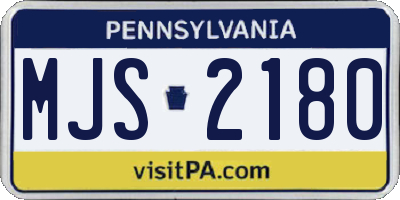PA license plate MJS2180