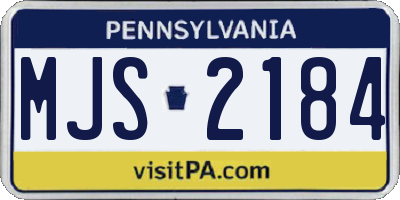 PA license plate MJS2184