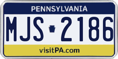 PA license plate MJS2186