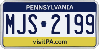 PA license plate MJS2199