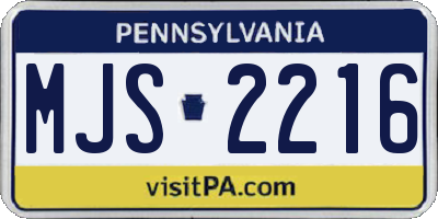 PA license plate MJS2216
