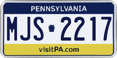 PA license plate MJS2217