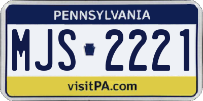 PA license plate MJS2221
