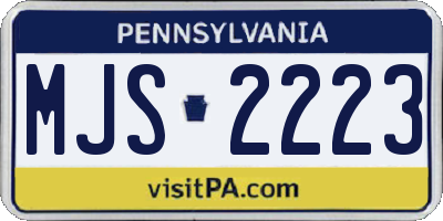 PA license plate MJS2223