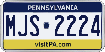 PA license plate MJS2224
