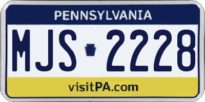 PA license plate MJS2228