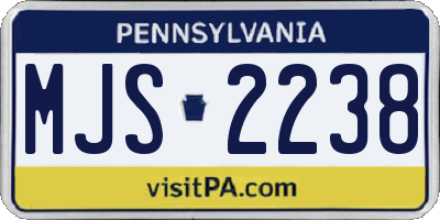 PA license plate MJS2238