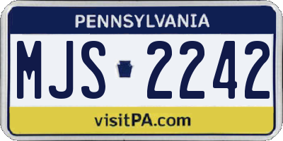 PA license plate MJS2242