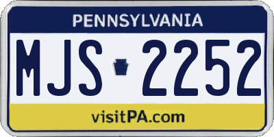 PA license plate MJS2252