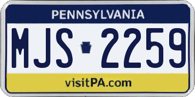 PA license plate MJS2259