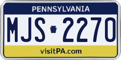 PA license plate MJS2270
