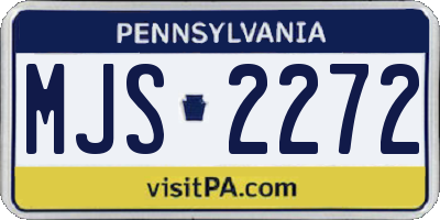 PA license plate MJS2272
