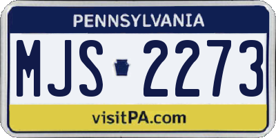 PA license plate MJS2273