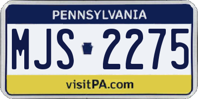 PA license plate MJS2275