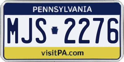 PA license plate MJS2276