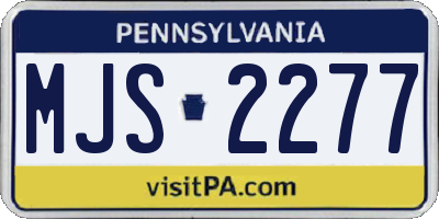 PA license plate MJS2277