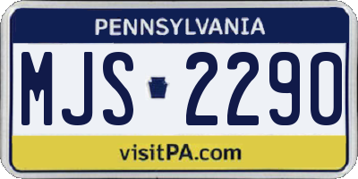 PA license plate MJS2290
