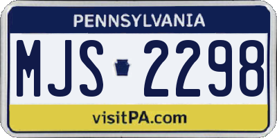 PA license plate MJS2298