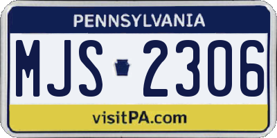 PA license plate MJS2306