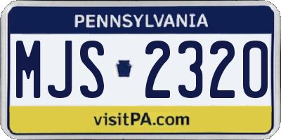 PA license plate MJS2320
