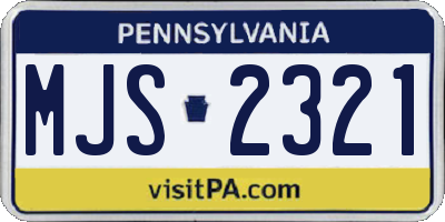 PA license plate MJS2321