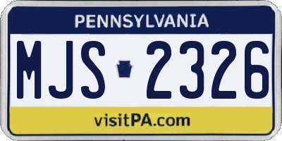 PA license plate MJS2326