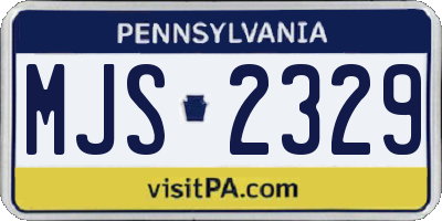 PA license plate MJS2329