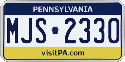 PA license plate MJS2330