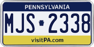 PA license plate MJS2338