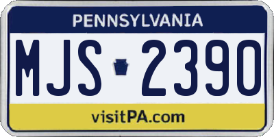 PA license plate MJS2390