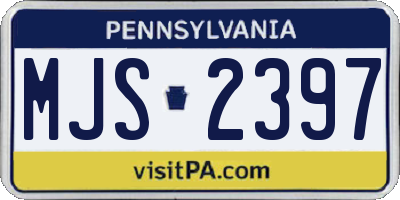 PA license plate MJS2397