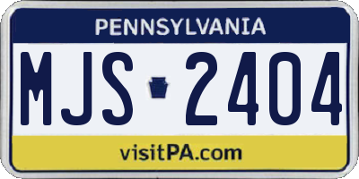 PA license plate MJS2404