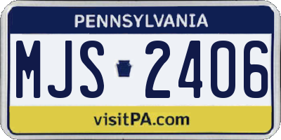 PA license plate MJS2406