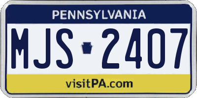 PA license plate MJS2407