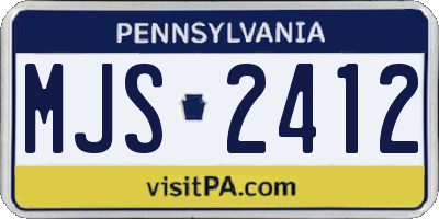 PA license plate MJS2412