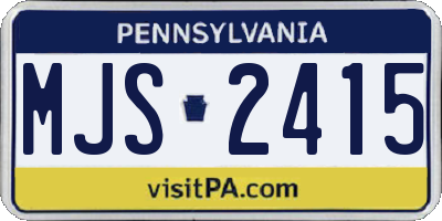 PA license plate MJS2415
