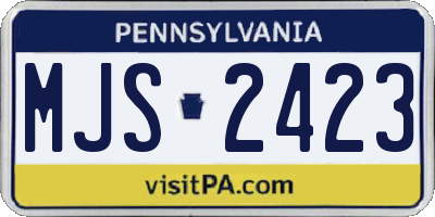 PA license plate MJS2423