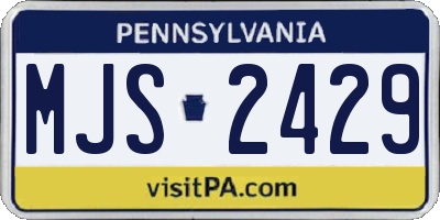 PA license plate MJS2429