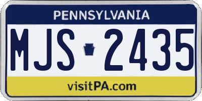 PA license plate MJS2435