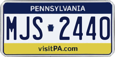 PA license plate MJS2440