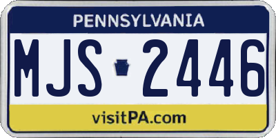 PA license plate MJS2446