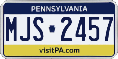PA license plate MJS2457