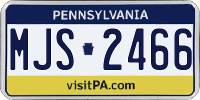 PA license plate MJS2466
