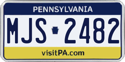 PA license plate MJS2482