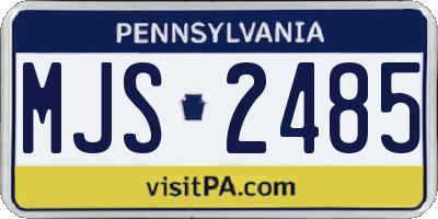 PA license plate MJS2485