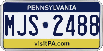 PA license plate MJS2488