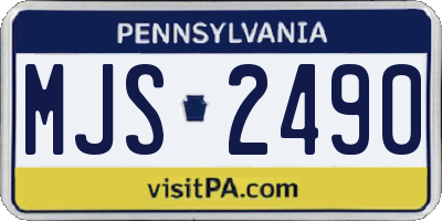 PA license plate MJS2490