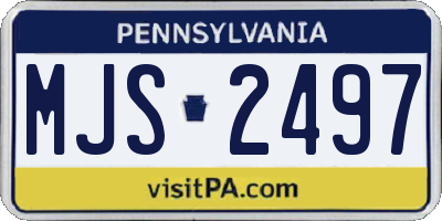 PA license plate MJS2497