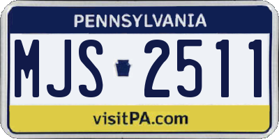 PA license plate MJS2511