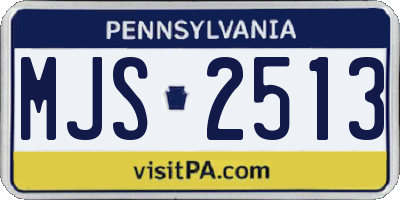 PA license plate MJS2513